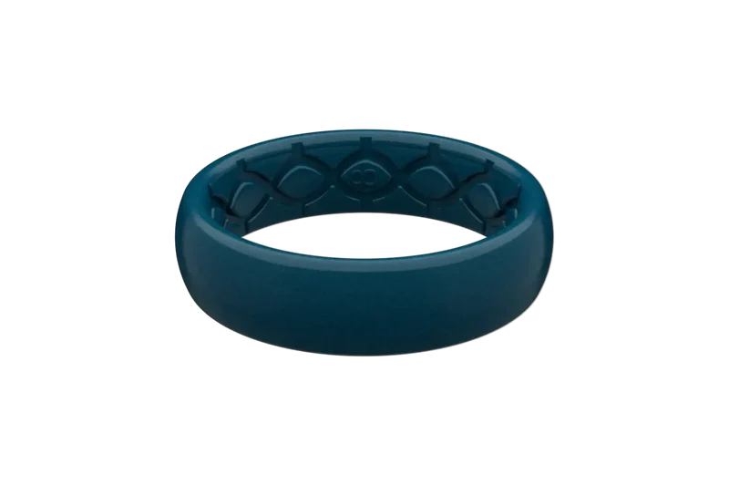 Satin Dark Ocean Thin Ring