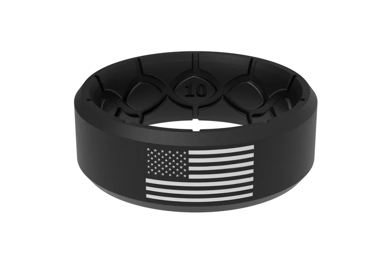 Edge Hero - America Black &amp; White Flag Ring