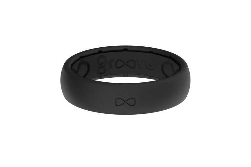 Solid Midnight Black Thin Ring