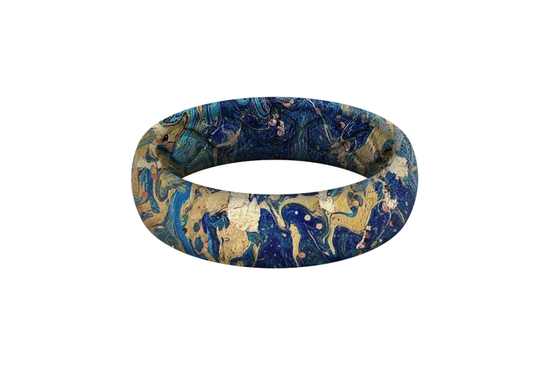 Blue Swirl Thin Ring
