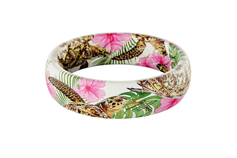Guy Harvey Pink Hibiscus Turtle Thin Ring